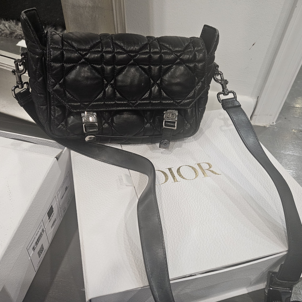 Dior Black Quilted Leather Shoulder Bag